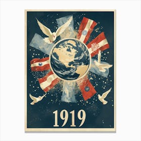 Aihrgdesign A Vintage International Peace Poster Celebrating Canvas Print