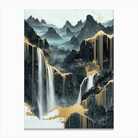 Cordillera Blanca Golden Peaks - Artistic Flow Canvas Print