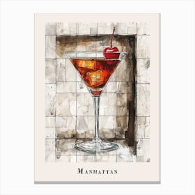 Manhattan Tile Poster 4 Canvas Print