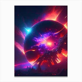 Supernova Neon Nights Space Canvas Print