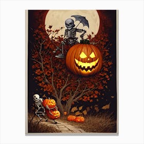 Halloween Skeletons 1 Canvas Print