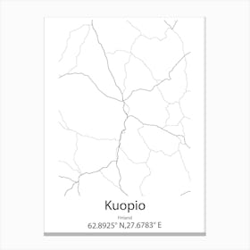 Kuopio,Finland Minimalist Map Canvas Print