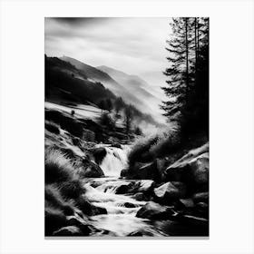 Black And White Mountain Stream Canvas Print
