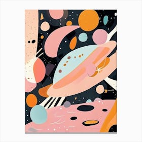 Space Exploration Musted Pastels Space Canvas Print
