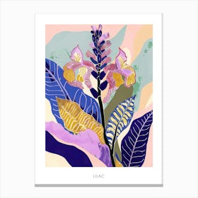 Colourful Flower Illustration Poster Lilac 1 Canvas Print