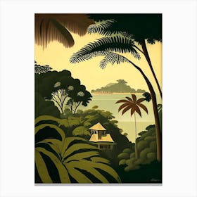 Roatan Honduras Rousseau Inspired Tropical Destination Canvas Print