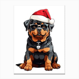 Christmas Rottweiler Dog Canvas Print