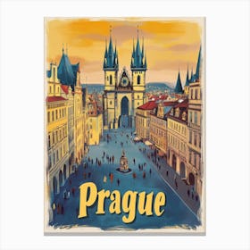 Aihrgdesign A Classic 1960s Travel Poster For Prague Showcasi 56e6aa63 6b67 4c8c 9c9d 86226a535c4a 3 Canvas Print