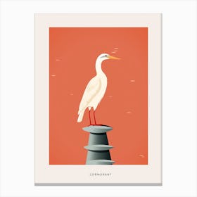 Minimalist Cormorant 3 Bird Poster Canvas Print