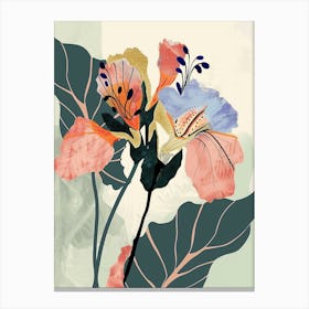 Colourful Flower Illustration Geranium 2 Canvas Print