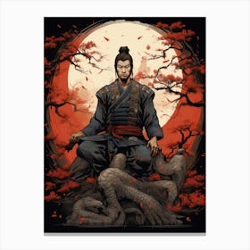 Japanese Samurai Illustration 20 Canvas Print