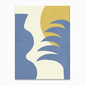 Mediterranean Abstract Blue Gold Canvas Print