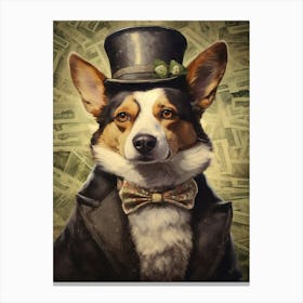 Gangster Dog Cardigan Welsh Corgi Canvas Print