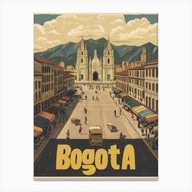 Aihrgdesign A Classic 1960s Travel Poster For Bogota Canvas Print