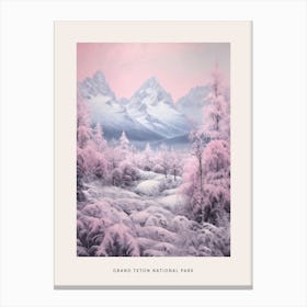 Dreamy Winter National Park Poster  Grand Teton National Park United States 2 Canvas Print