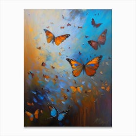 Butterfly In Migration Oil Painting 1 Canvas Print