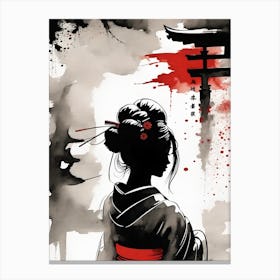 Moody Geisha Art Canvas Print