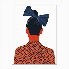 Portrait Of A Woman With A Bow Canvas Print