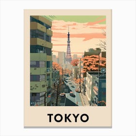Tokyo 3 Vintage Travel Poster Canvas Print
