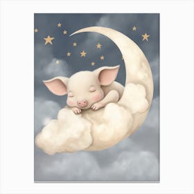 Sleeping Baby Piglet Canvas Print