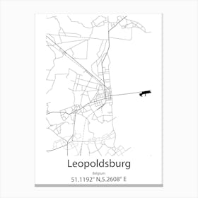 Leopoldsburg,Belgium Minimalist Map Canvas Print