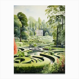 Garden Of Cosmic Speculation United Kingdom Watercolour 1 Canvas Print