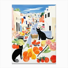 The Food Market In Santorini 2 Illustration Canvas Print