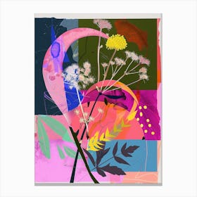 Gypsophila 3 Neon Flower Collage Canvas Print