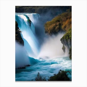 Huka Falls, New Zealand Realistic Photograph (2) Canvas Print