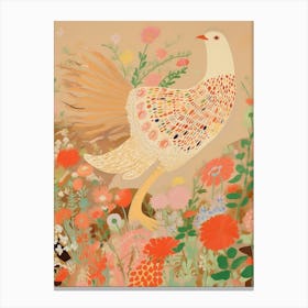 Maximalist Bird Painting Partridge 4 Canvas Print