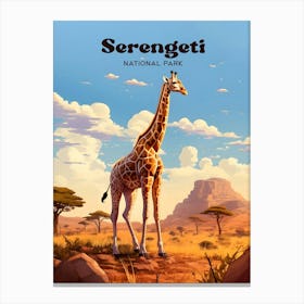 Serengeti National Park Tanzania Wildlife Travel Art Illustration Canvas Print