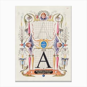 Guide For Constructing The Letter A From Mira Calligraphiae Monumenta, Joris Hoefnagel Canvas Print