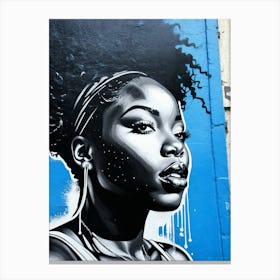 Graffiti Mural Of Beautiful Black Woman 31 Canvas Print