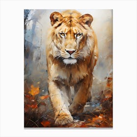 Lion In The Woods Canvas Print