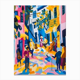Matisse Inspired, Street Musicians, Fauvism Style Canvas Print