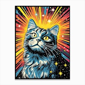 Celestial Fur, Psychedelic Cats series Canvas Print