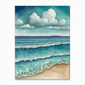 Watercolor Of A Beach Canvas Print