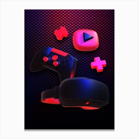 Gamer 3D - synthwave retrowave vaporwave Canvas Print