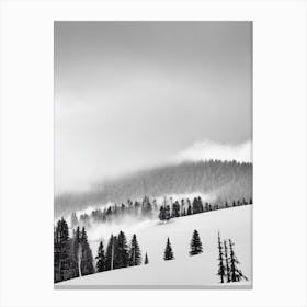 Sugarloaf, Usa Black And White Skiing Poster Canvas Print