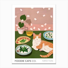Foodie Cats Co Cat And Salad 2 Canvas Print