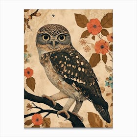 Brown Fish Owl Japanese Painting 6 Canvas Print