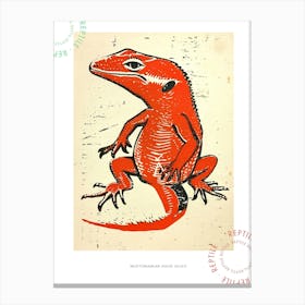 Red Mediterranean House Gecko Bold Block 4 Poster Canvas Print