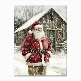 Santa Claus In The Snow 8 Canvas Print