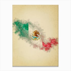 Mexico Flag Vintage Canvas Print