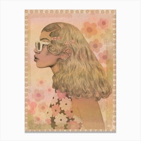 Summer Girl From 60s retro art Canvas Print