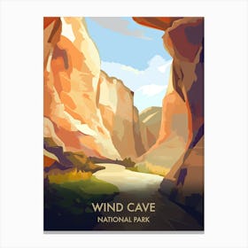 Wind Cave National Park Travel Poster Illustration Style 1 Canvas Print