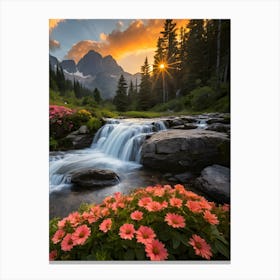 Sunset In The Mountains Canvas Print