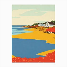 Kennebunk Beach 2 Maine Midcentury Canvas Print
