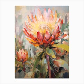 Fall Flower Painting Protea 2 Canvas Print