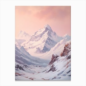 Dreamy Winter Painting Aoraki Mount Cook National Park New Zealand 3 Canvas Print